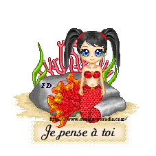 Gif animé je pense à toi sirène